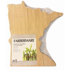 New Farberware State of Minnesota Shape Bamboo Cutting Board Kitchen Decor